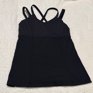 lululemon athletica Double Strap Black Tank Top